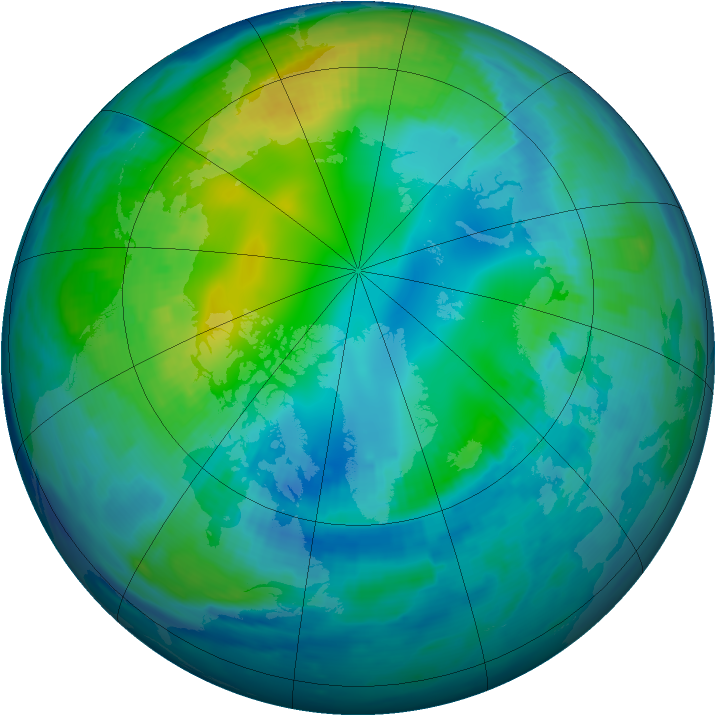 Arctic ozone map for 02 November 1996